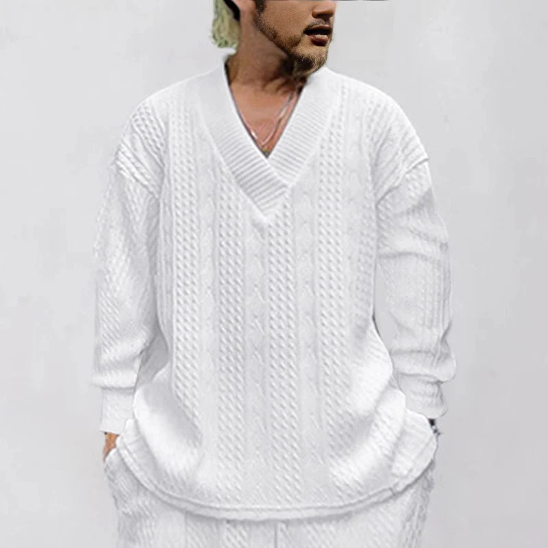 Spring and Autumn Men's jacquard knitted sweater